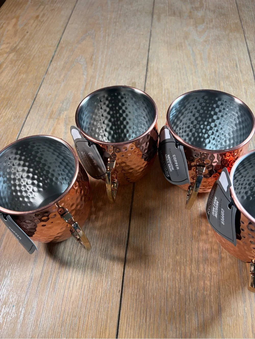 Set of 4 Thirstystone Copper Moscow Mule Mugs 20 oz Hammered NEW WITH TAGS